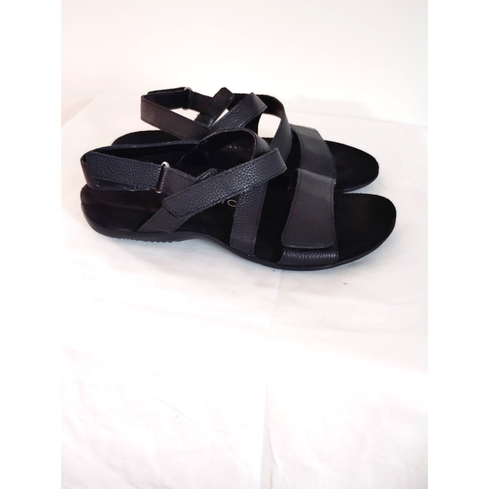 NWOT Vionic Raya Black Adjustable Supportive Preppy Resort Orthotic Sandals 7 - Picture 2 of 12